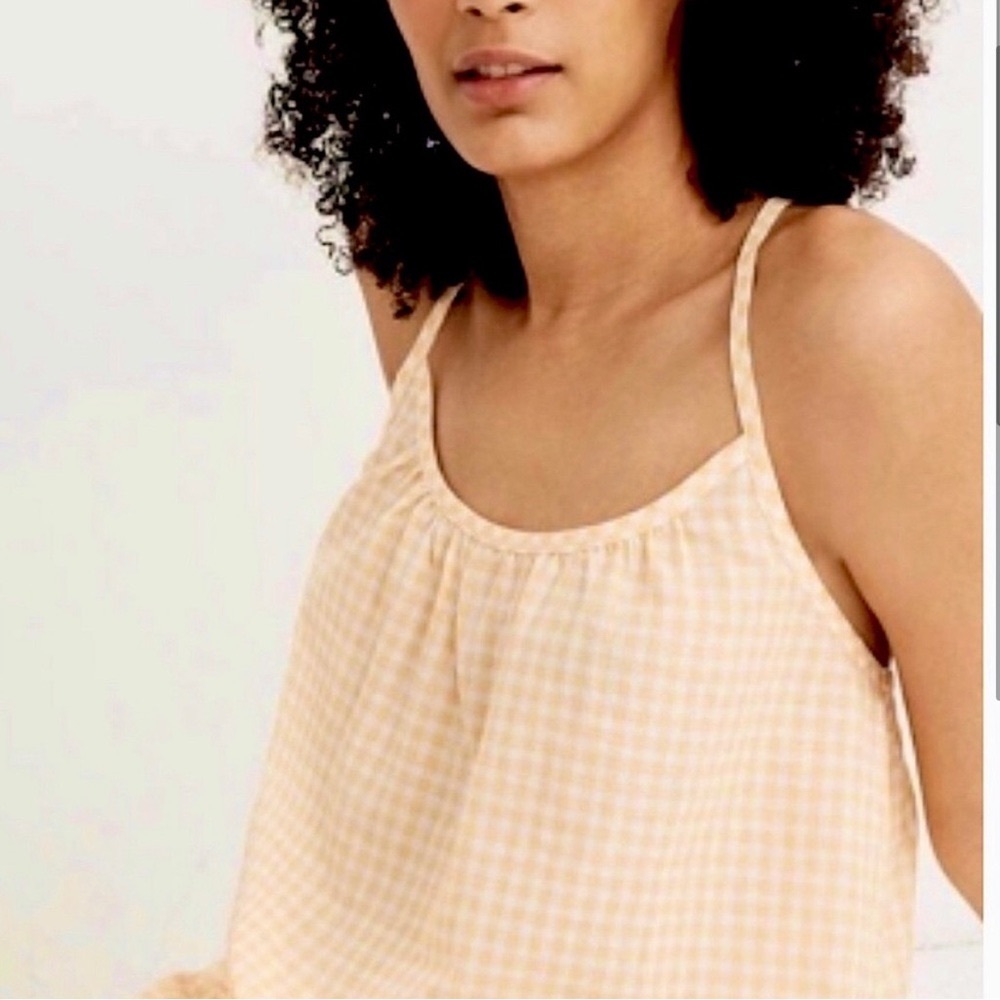 New Madewell Cute Yellow and White Check Cami Top Perfect for Spring